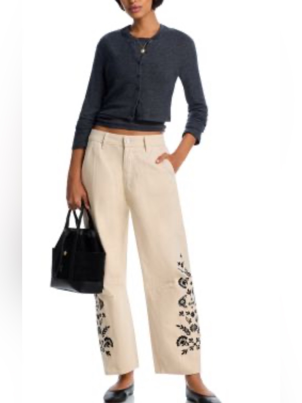 DRIFTWOOD
Barbara x Nordic High Rise Barrel
Jeans in Cream /Floral Embroidery